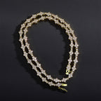 European and American cross-border zirconium plum blossom tennis bracelet necklace hip-hop rap fine toss not pricked airplane tennis chain wholesale