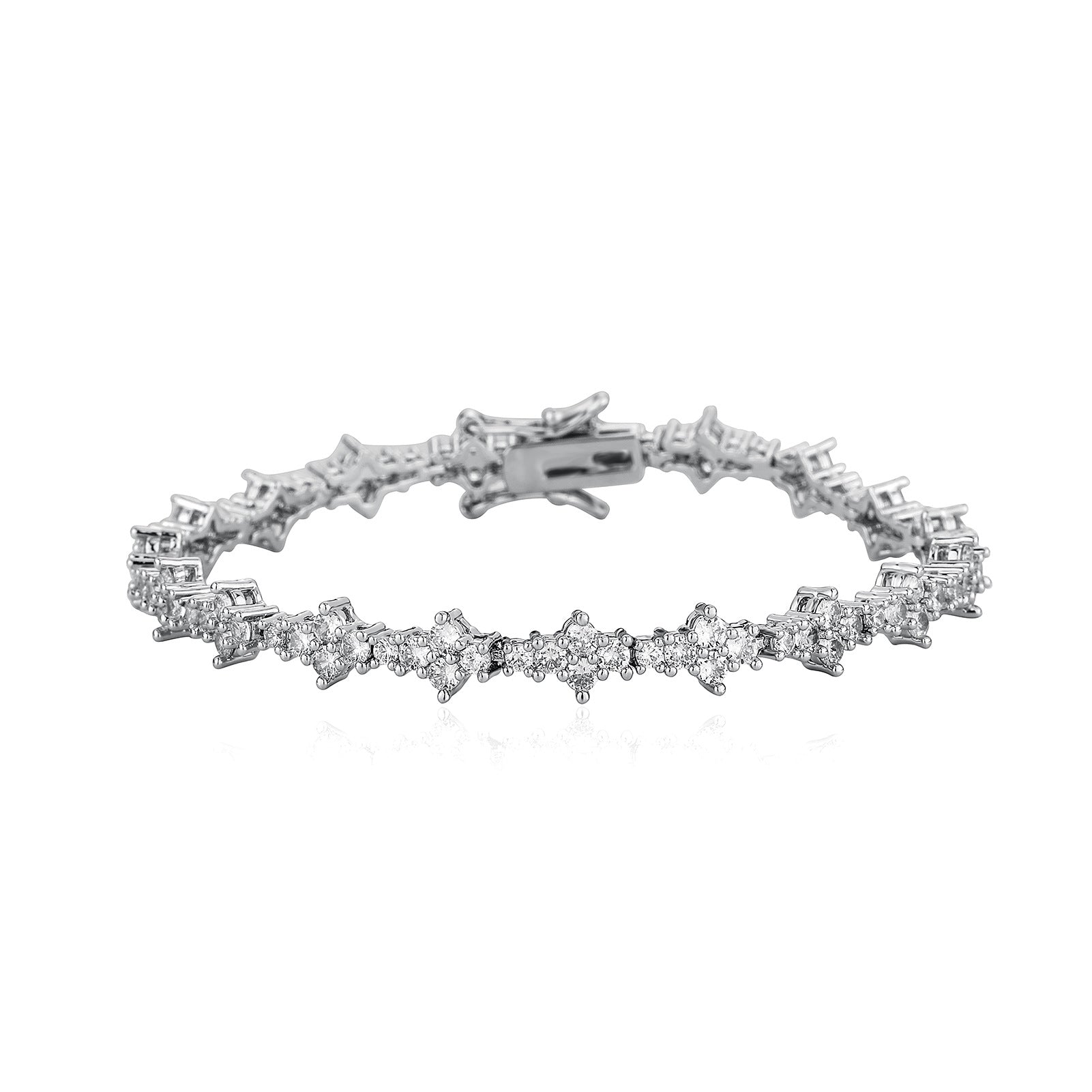 European and American cross-border zirconium plum blossom tennis bracelet necklace hip-hop rap fine toss not pricked airplane tennis chain wholesale