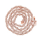 European and American cross-border zirconium plum blossom tennis bracelet necklace hip-hop rap fine toss not pricked airplane tennis chain wholesale