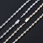 European and American personality diamond-inlaid hip-hop necklace men's rap trendy brand high-end spring buckle airplane tennis chain sweater chain