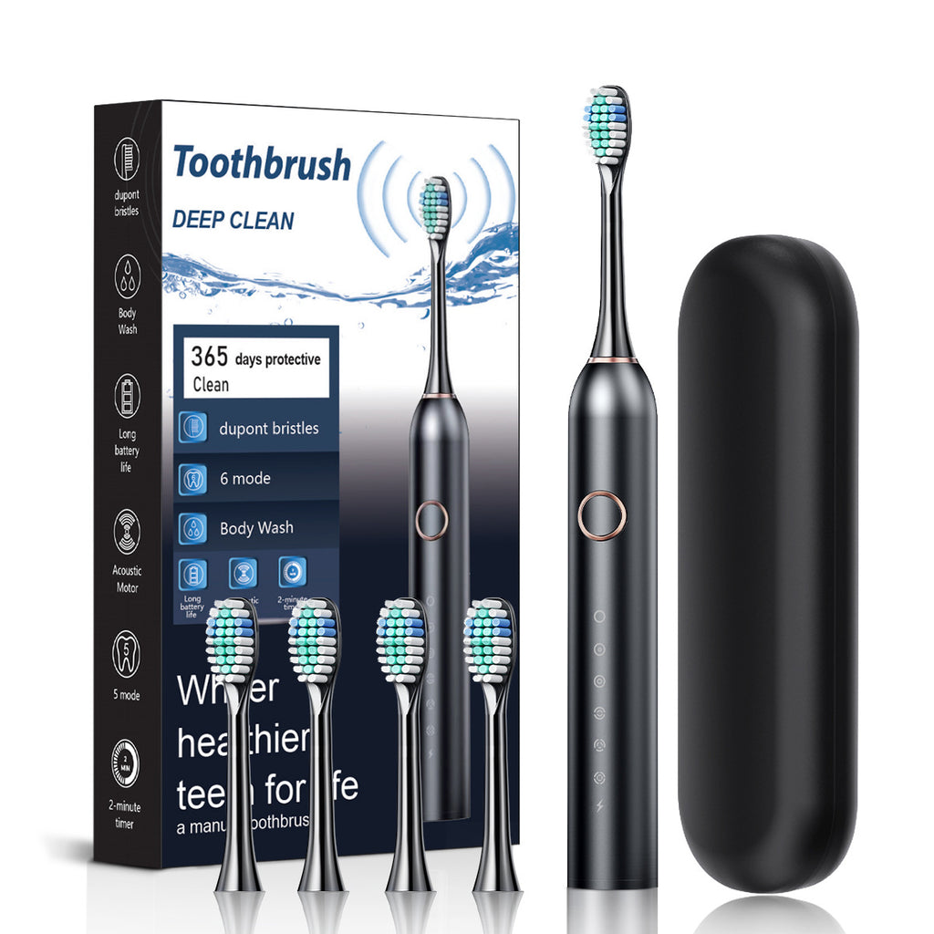Cross-border special new electric toothbrush adult household 6-speed soft bristle intelligent sonic toothbrush
